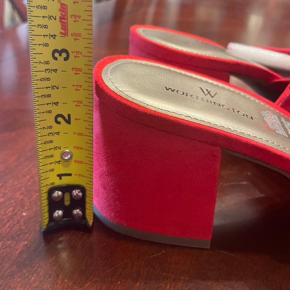 NWOT Worthington Women's Red Bow Mules - Picture 3 of 5